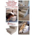 Single or 1-step carpeted dog step model with dog